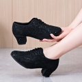 Female-Focused: Breathable Mesh Square Shape Shoes for Social Dance Training