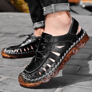 Men's Outdoor Casual Hollow Beach Shoes - Fashionable Sandals for the Summer Season