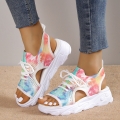 Women's Stylish Print Lace-up Sports Sandals for Summer Casual Wear