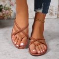 Summer Staple: Cross-woven Design Thong Sandals for Women's Casual Beach Wear