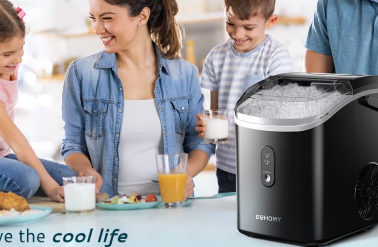 Only $59.7 Buy Now! – Nugget Ice Maker Countertop with Handle, Ready in 6 Mins, 34lbs Per Day, Removable Top Cover, Auto-Cleaning, Portable Sonic Ice Maker with Basket and Scoop, for Home/Party/RV/Camping (Black)