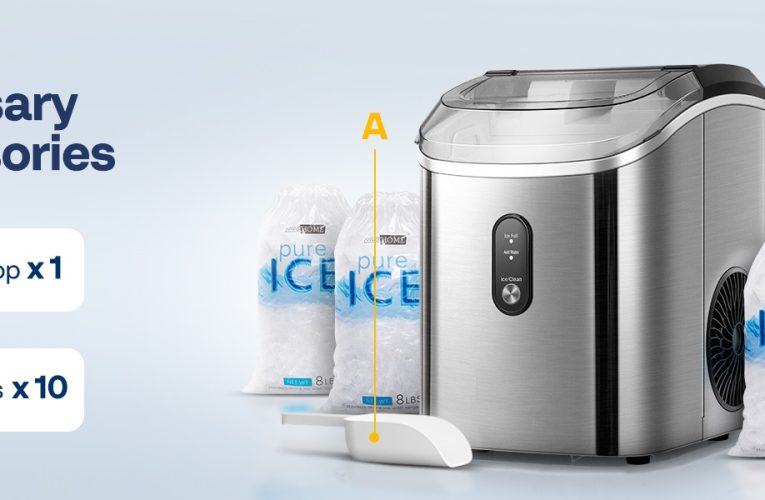 Portable Nugget Ice Cube Maker Machine, 3K+ Bought in Past Month, Original Price: $229, Now: $137, Electric Portable Compact Countertop Automatic Chewable Nugget Ice Cube Maker Machine with Hand Scoop 10 Ice Bags and Self Cleaning Function 33lbs/Day Silver