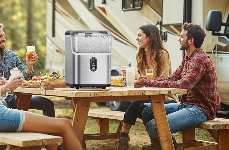 Nugget Ice Maker Countertop, 2K+ Bought in Past Month, Original Price: $169, Now: $117, Pebble Ice Maker with Soft Chewable Pellet Ice, 33 lbs per Day, Compact Ice Machine with Self-Cleaning & LED Indicator for Home, Kitchen, Camping, RV, Office