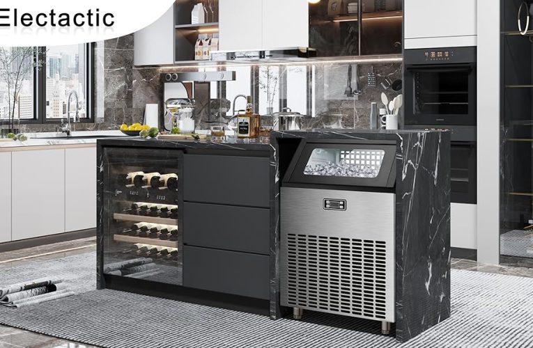 Only $187, Shop Now! Ice Maker, Commercial Ice Machine,100Lbs/Day, Stainless Steel Ice Machine with 48 Lbs Capacity, Ideal for Restaurant, Bars, Home and Offices, Includes Scoop Silver