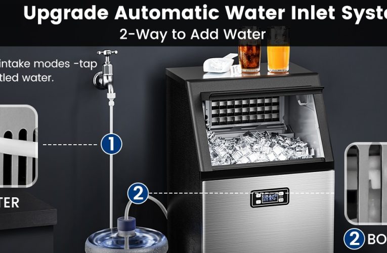 450+ Bought in Past Month, Original Price: $289, Now: $177, V2.0 Commercial Ice Machine,100 lbs /24H, Self Cleaning Ice Maker, Under Counter Ice Machines with 24 Hour Timer, Ice Thickness Control, Stainless Steel Ice Makers for School, Home, Bar, RV