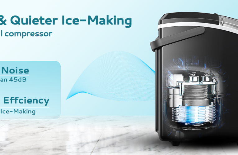 Nugget Ice Maker Countertop, 10K+ Bought in Past Month, Original Price: $142, Now: $97. With Handle, Ready in 6 Mins, 34lbs Per Day, Removable Top Cover, Auto-Cleaning, Portable Sonic Ice Maker with Basket and Scoop, for Home/Party/RV/Camping (Black)